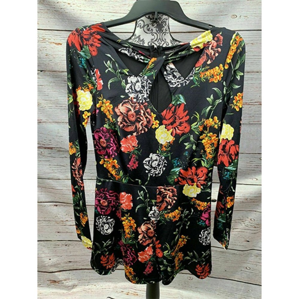 Guess Laurena Floral-Print Keyhole Romper S - Picture 8 of 8